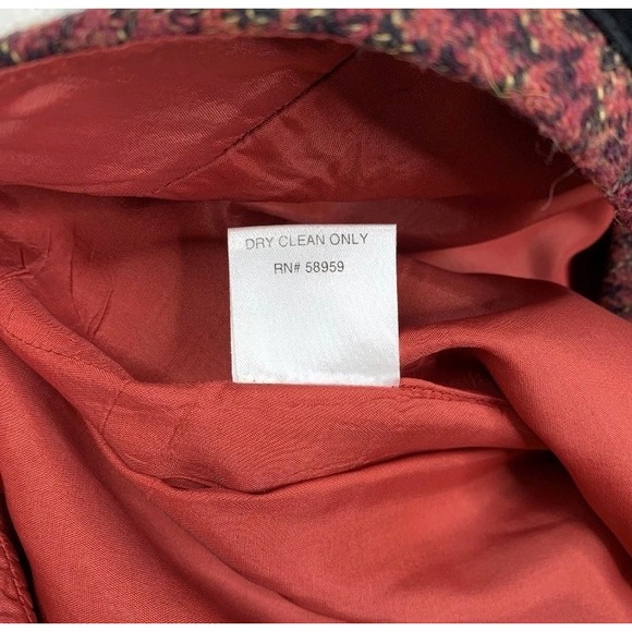 VTG Harolds 4 Wool Houndstooth Plaid Red Black Velvet Belted Skirt Academia USA - Picture 8 of 11